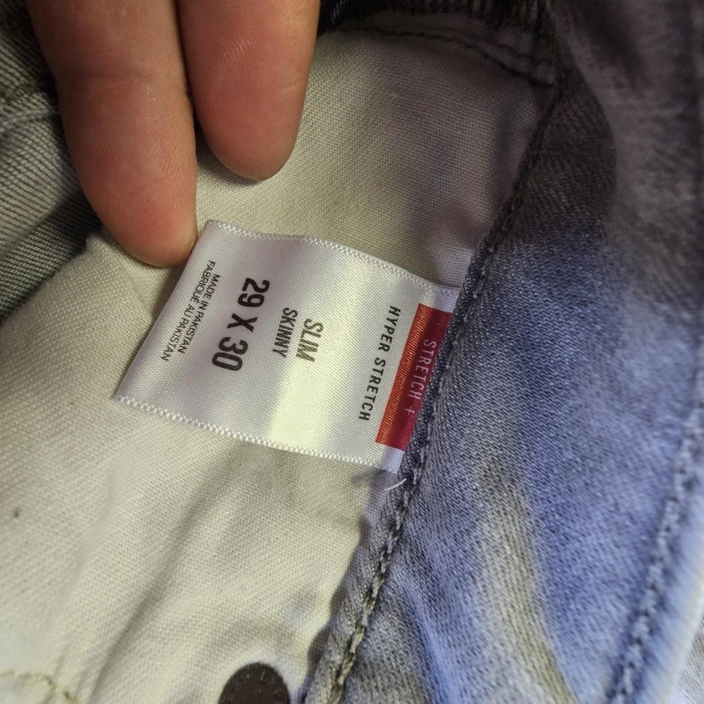 Express Jeans Mens 29x30 Gray Slim‎ Hyper Stretch Slim Skinny Denim Pants